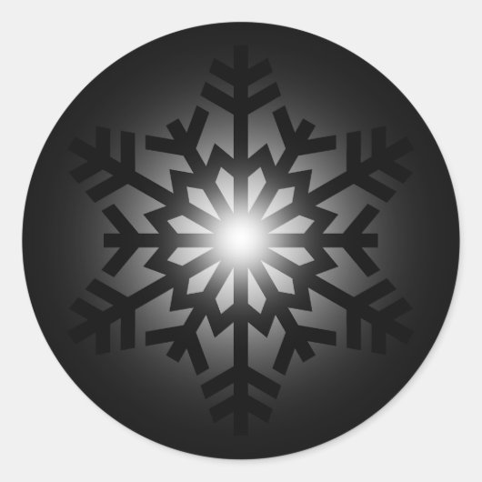Twinkelzwarte sneeuwvlok ronde sticker (Voorkant)