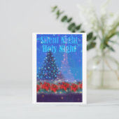 Twinking Eiffel Tower Nocturne Kerstmis Feestdagenkaart (Staand voorkant)