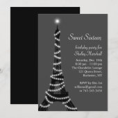 Twinking Eiffel Tower Sweet 16 Uitnodiging (Voorkant / Achterkant)