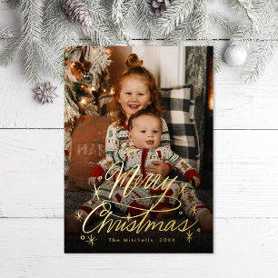 Twinking Hand Lettered Merry Folie Feestdagenkaart