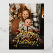 Twinking Hand Lettered Prettige feestdagen Foto (Voorkant)