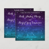 Twinking Star Night Sky Wedding Shower Kaart (Voorkant / Achterkant)