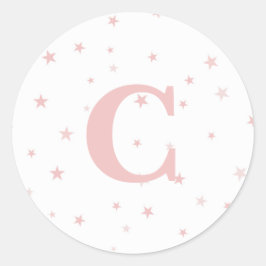Twinking Tiny Star Pink Baby Girl Ronde Sticker
