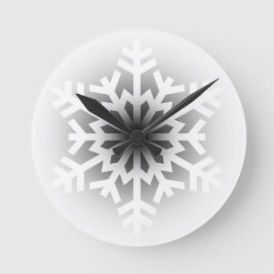 Twinking White Snowflake Ronde Klok