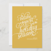 Twinkle 24KT Script Holiday Card Feestdagenkaart (Voorkant)