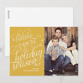 Twinkle 24KT Script Vakantiefotokaart Feestdagenkaart (Voorkant / Achterkant)