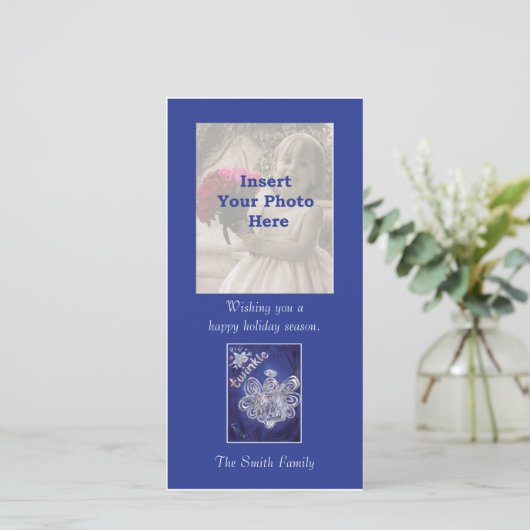 Twinkle Angel - kerstkaart (Staand voorkant)