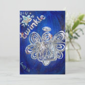 Twinkle Angel-uitnodiging Kaart (Staand voorkant)