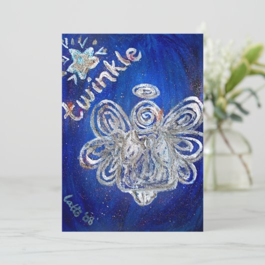 Twinkle Angel-uitnodiging Kaart (Staand voorkant)