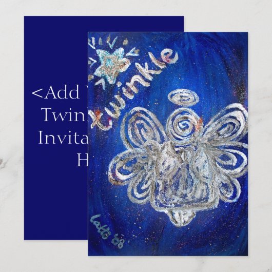 Twinkle Angel-uitnodiging Kaart (Voorkant / Achterkant)
