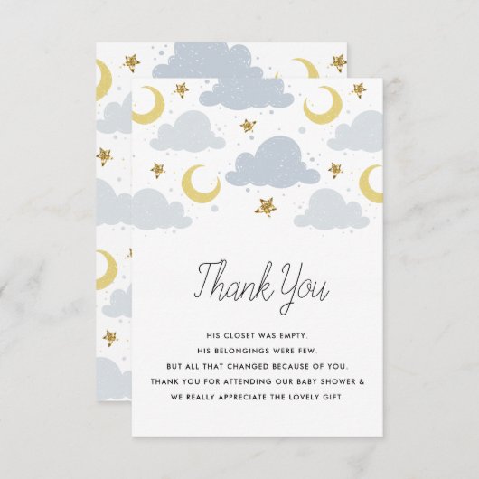 Twinkle baby shower bedankt je kaart (Voorkant / Achterkant)