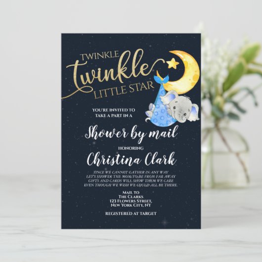Twinkle-Baby shower van Mail Baby Boy Kaart (Staand voorkant)