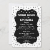 Twinkle Baby Sprinkle Black Silver-uitnodigingen Kaart (Voorkant)