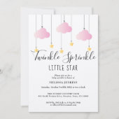 Twinkle Baby Sprinkle Roze Rustic All-in-One Kaart (Voorkant)