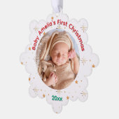 Twinkle Baby's First Christmas name and year Ornament Kaart (Links)