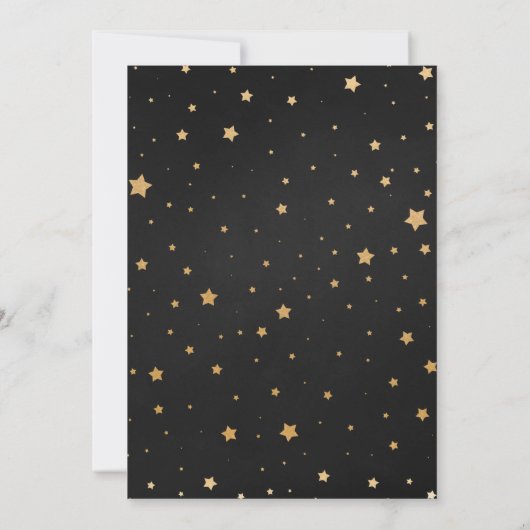 Twinkle Chalkboard Gold Star Baby Sprinkle Kaart (Achterkant)