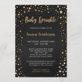 Twinkle Chalkboard Gold Star Baby Sprinkle Kaart