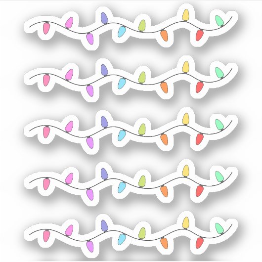 Twinkle Christmas Lights Decorative Journal Border Sticker (Voorkant)