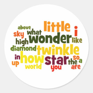Twinkle, draai.. Woordstickers Ronde Sticker