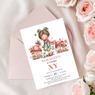 Twinkle Fairy 7e Verjaardag Pastel Bloemen Uitnodi Kaart