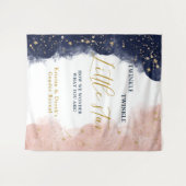 Twinkle Gender Reveal Achtergrond, Marine & Roze Wandkleed (Voorkant (horizontaal))