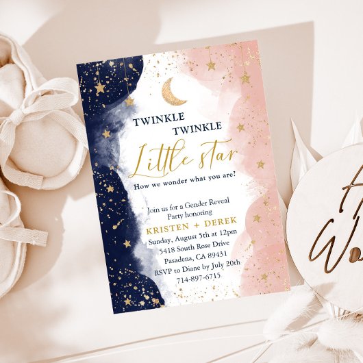Twinkle Geslacht onthullen, marineblauw en blauw Kaart