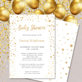 Twinkle Gold Star Baby shower Kaart