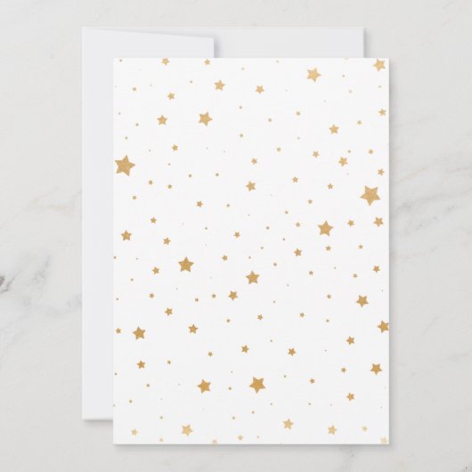 Twinkle Gold Star Baby shower Kaart (Achterkant)