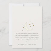 Twinkle Gold Star Moon Foto geboorteaankondiging Bedankkaart (Achterkant)