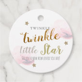Twinkle Gold Stars en roze wolken van zaterdag Bedankjes Labels (Voorkant)