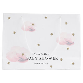 Twinkle Gold Stars & Pink Clouds Baby shower Groot Cadeauzakje