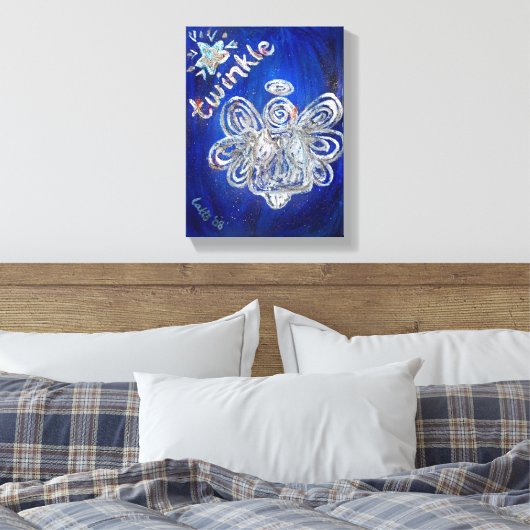 Twinkle Guardian Angel Art Wrapped Canvas Painting (Insitu (Slaapkamer))