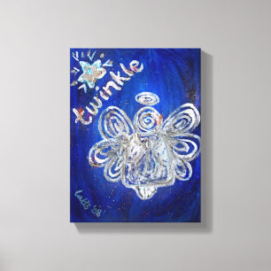 Twinkle Guardian Angel Art Wrapped Canvas Painting Afdruk