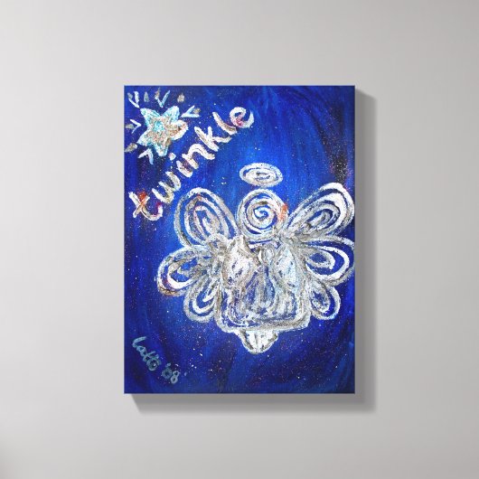 Twinkle Guardian Angel Art Wrapped Canvas Painting Afdruk (Voorkant)