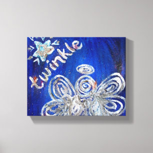 Twinkle Guardian Angel Art Wrapped Canvas Painting Afdruk