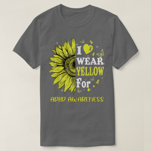 Twinkle Heart Sunflower Adhd Awareness T-shirt (Design voorkant)