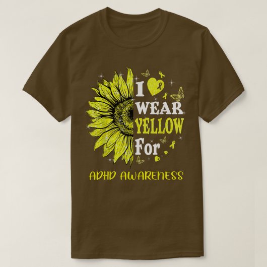 Twinkle Heart Sunflower Adhd Awareness T-shirt (Design voorkant)