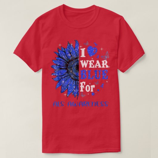 Twinkle Heart Sunflower I Draag Blue voor als ware T-shirt (Design voorkant)