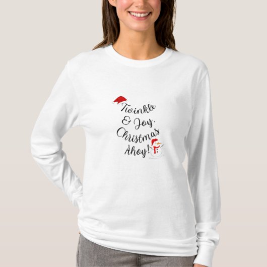 Twinkle & Joy Christmas Ahoy! feestdag T-shirt (Voorkant)