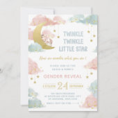 Twinkle kleine ster Baby Gender Rekalpartij Kaart (Voorkant)