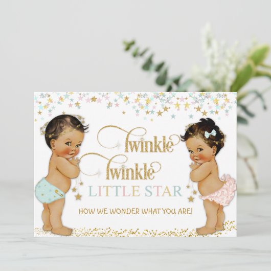 Twinkle kleine ster Baby Geslacht onthullen etnisc Kaart (Staand voorkant)