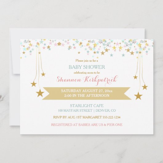 Twinkle kleine ster Baby Geslacht onthullen etnisc Kaart (Achterkant)