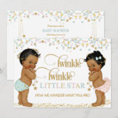 Twinkle kleine ster Baby Geslacht onthullen etnisc Kaart (Voorkant / Achterkant)