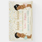 Twinkle kleine ster Baby Geslacht onthullen etnisc Spandoek (Verticaal)