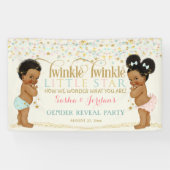 Twinkle kleine ster Baby Geslacht onthullen etnisc Spandoek (Horizontaal)