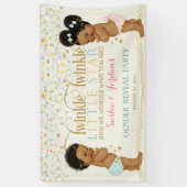 Twinkle kleine ster Baby Geslacht onthullen etnisc Spandoek (Verticaal)
