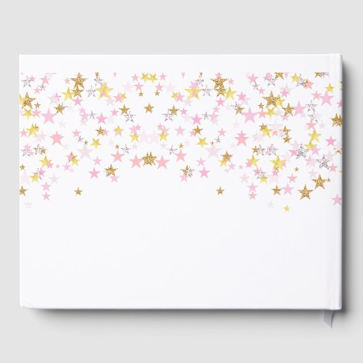 Twinkle kleine ster Baby gouden roze meisje Gastenboek (Achterkant)