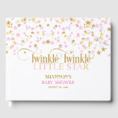 Twinkle kleine ster Baby gouden roze meisje Gastenboek (Voorkant)