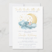 Twinkle kleine ster baby jongen douche uitnodiging (Voorkant)