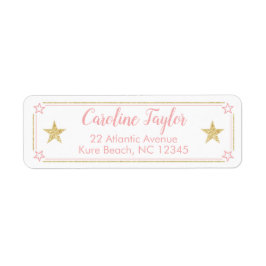 Twinkle kleine ster baby meisje douche roze goud etiket